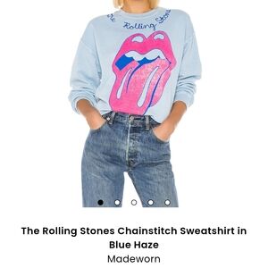 Blue Sweatshirt with Pink Graphic